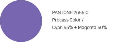 PANTONE 2655 C Process Color : Cyan 55% + Magenta 50%